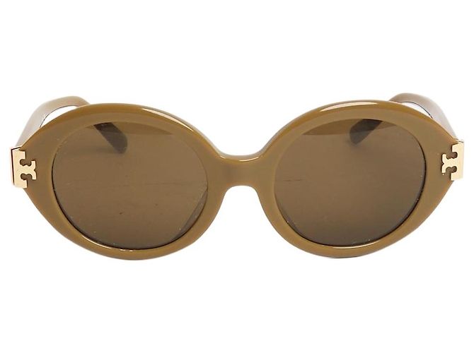 Tory Burch Olive green Eleanor oval sunglasses