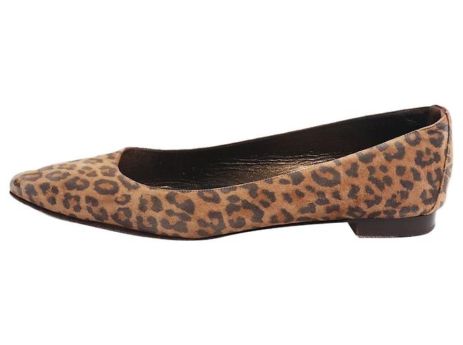 Manolo Blahnik Brown leopard print flats - size EU 40