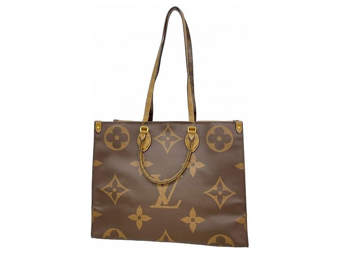 Borsa Tote Louis Vuitton Monogram Giant Reverse OnTheGo GM Marrone