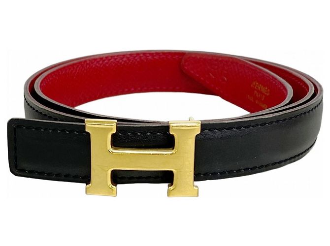 Hermès Hermes Constance Gürtel Schwarz Rot