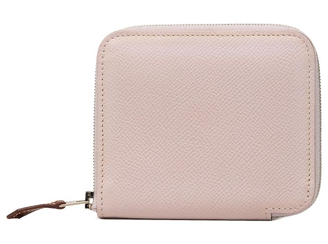 Silk In Cartera compacta de seda y cuero Epsom rosa Hermès