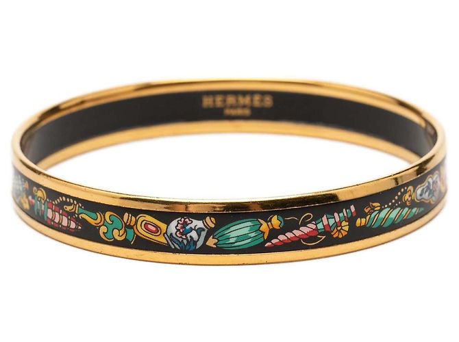 Hermès Black Narrow Qu Importe le Flacon Enamel Bangle 62 