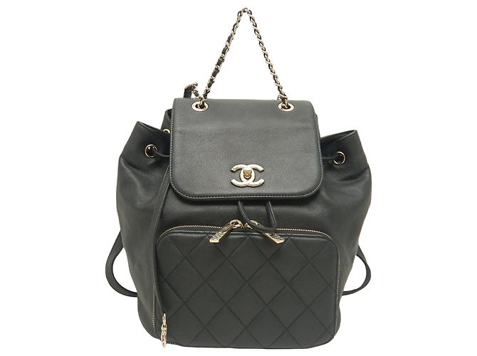 Zaino Chanel Black Business Affinity Caviar Nero