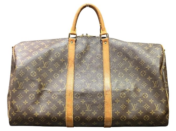 Louis Vuitton Keepall Bandoulière 55 Bolsa Boston Marrom