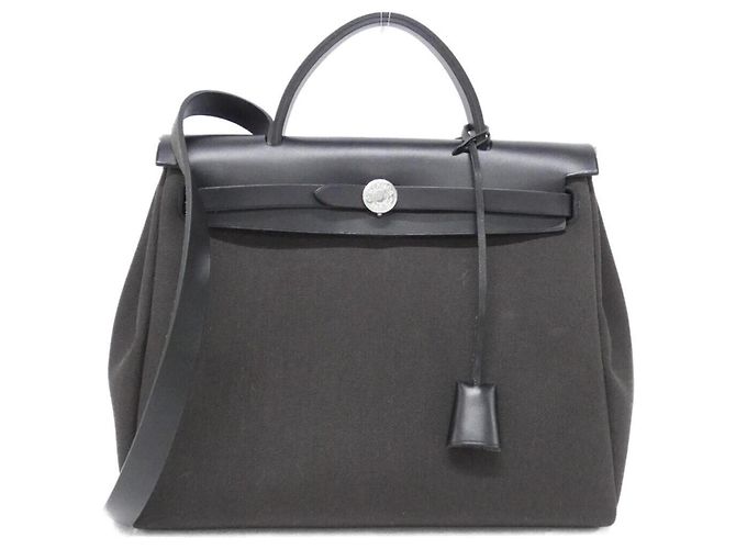 Hermès Hermes Herbag Zip PM Handbag Black Damier ebene