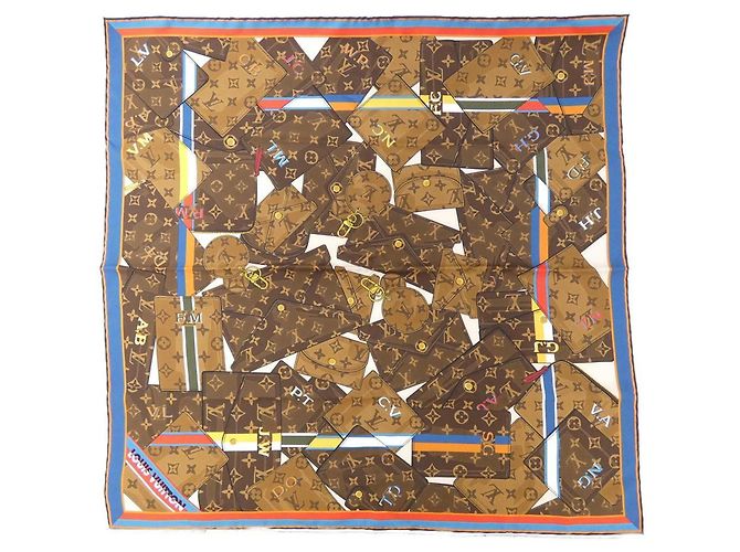 Sciarpa Louis Vuitton Carre Personale LV Marrone