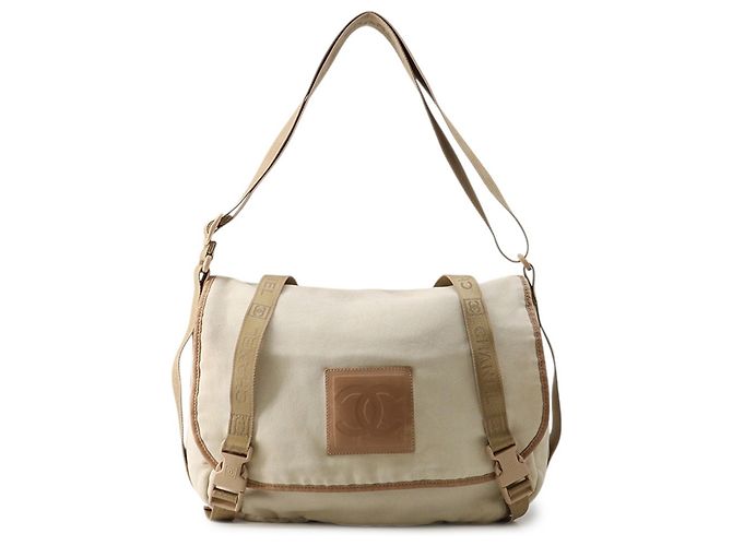 Borsa a tracolla Chanel in beige marrone e avorio Crudo