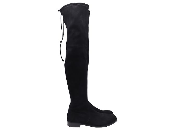 Stuart Weitzman Lowland Bold Stiefel aus schwarzem Wildleder