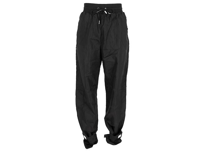 Off White Off-White Ankle Strap Drawstring Track Pants in Black Polyamide