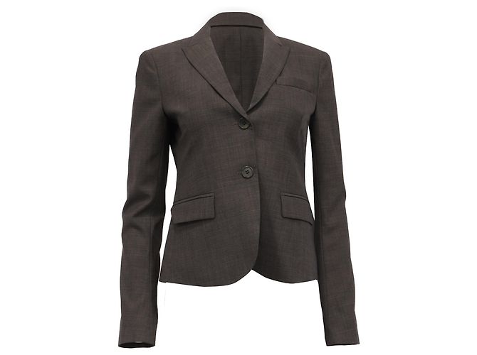 Theory Single-Breasted Blazer in Brown Wool Red