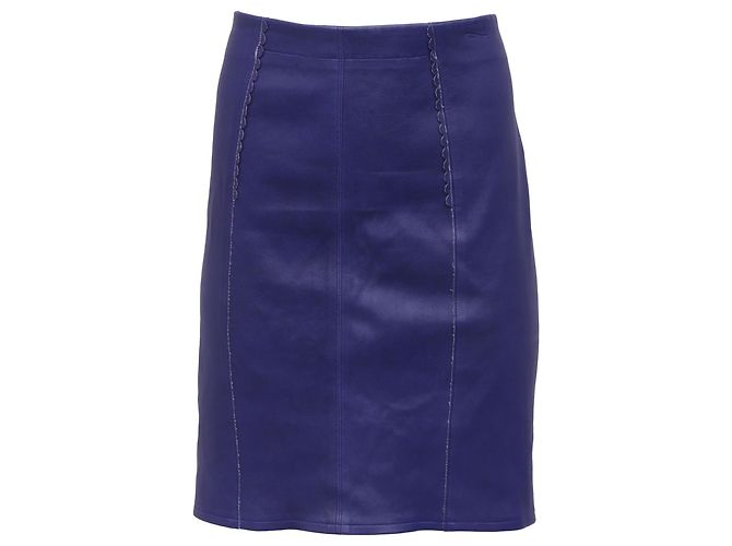 Saia lápis Marc by Marc Jacobs com acabamento em ondas em couro roxo