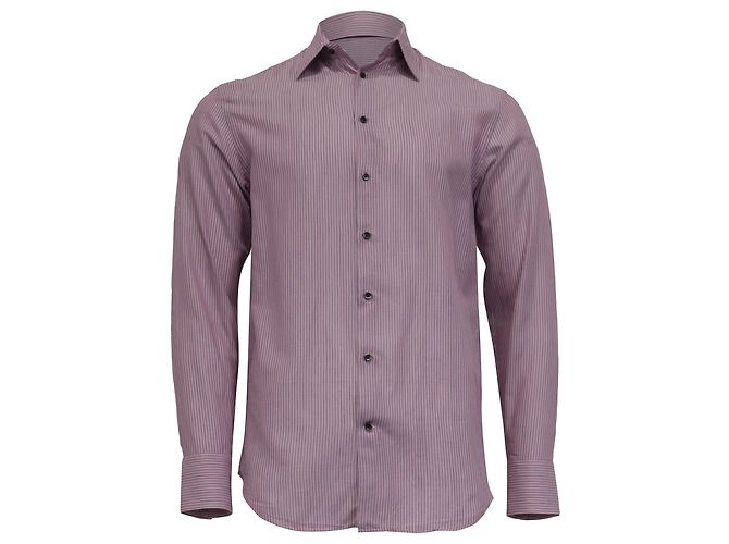 Armani Collezioni Gestreiftes Button-Down-Hemd aus lila Baumwolle