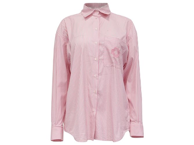 Camicia oversize a righe Maje in cotone rosa