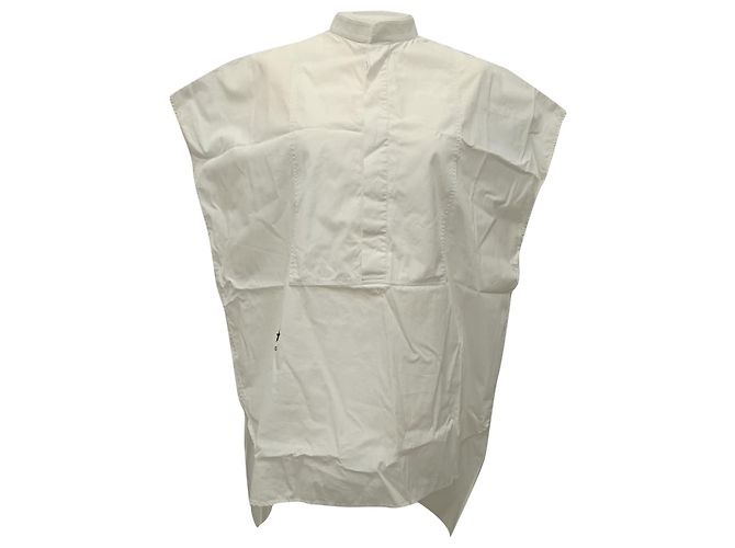Camicetta senza maniche Dior Bee in cotone bianco ricamato Crudo