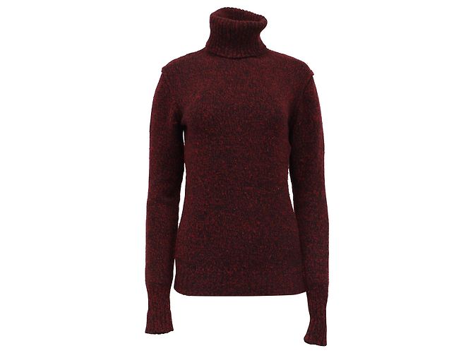 Burberry Brit Rollkragenpullover aus roter Wolle Bordeaux