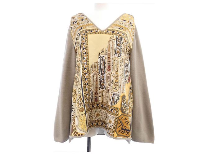 Hermès Hermes Twillene Knit Braun Beige Gelb