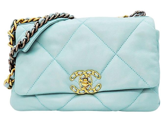 Borsa a tracolla 2way Chanel 19 in agnello Verde