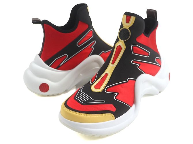 Louis Vuitton Arclight Nylon Sneaker Schwarz Rot Gelb