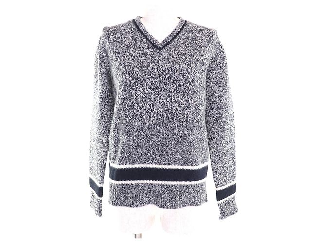 Christian Dior Knit Wool Top Blue Navy blue