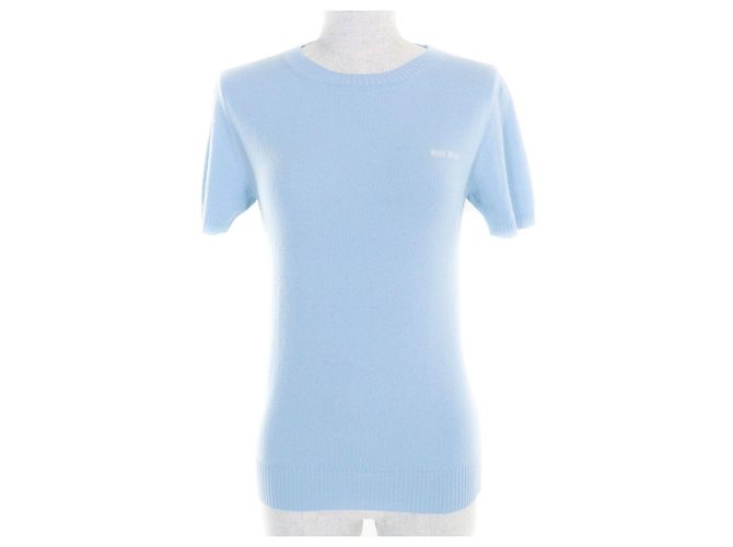 Miu Miu MIUMIU Kaschmir-Stricktop Blau Hellblau