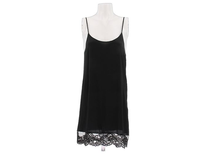 Vestito sottoveste Gucci in seta nera Nero