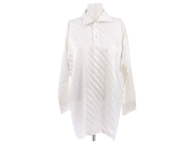 Issey Miyake Bluse weiß aus Polyester