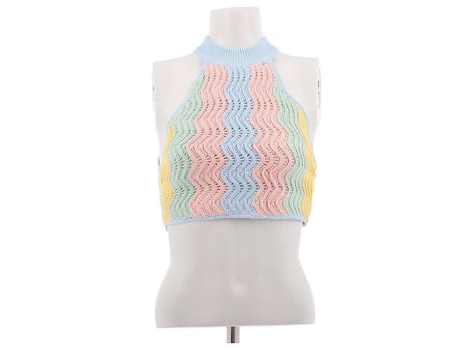 Top in maglia Casablanca multicolore in cotone