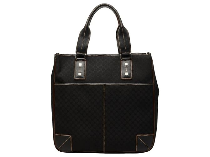 Céline Borsa Celine Macadam in tela nera e pelle Nero
