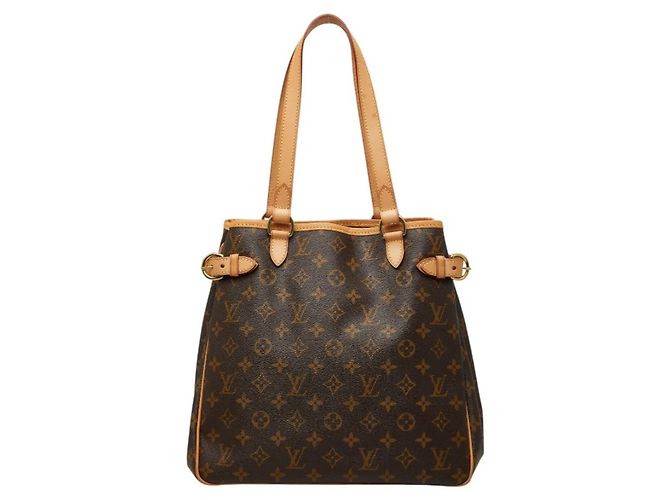 Sac à l'épaule vertical Louis Vuitton Monogram Batignolles Marron