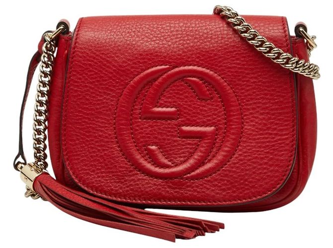 Gucci Soho Interlocking G Chain Schultertasche Rot