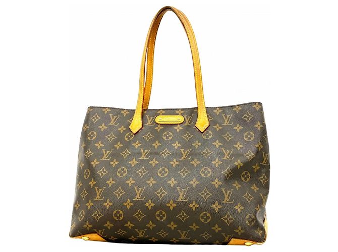 Sac cabas Louis Vuitton Monogram Wilshire MM Marron