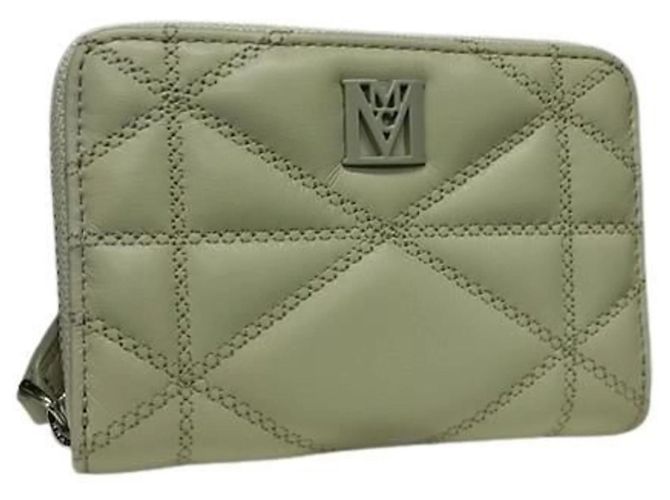 Monedero de cuero beige claro MCM