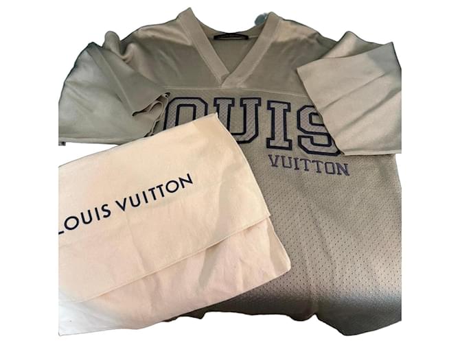 Top de jersey PYTHON con las iniciales "LV" de Louis Vuitton Beige 