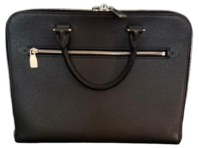 Pasta executiva em couro Taiga Louis Vuitton Preto
