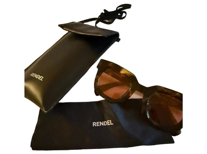 Autre Marque Gafas de sol carey con lentes naranja Castaño