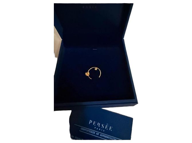 Autre Marque Persee Paris Orecchino a cerchio in oro 18k con diamante e perla D'oro