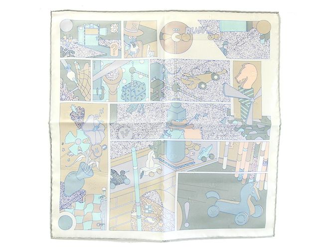 Hermès Lenço de seda Coleção Hermes 2025 Branco Bege