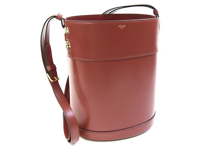 Céline Borsa a tracolla Celine Triomphe in pelle rosso-marrone