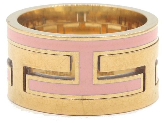 Ring Anel Move H em ouro rosa Hermès Dourado