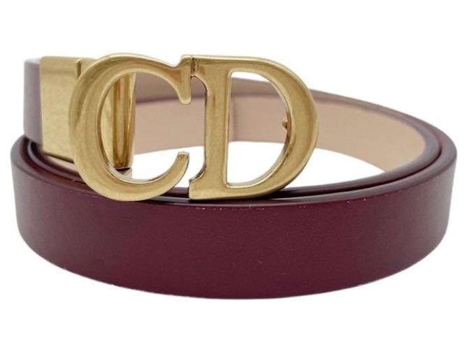 Cinturón reversible Christian Dior Saddle Burdeos