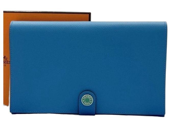Hermès Cartera larga Hermes en Azul Verde Naranja