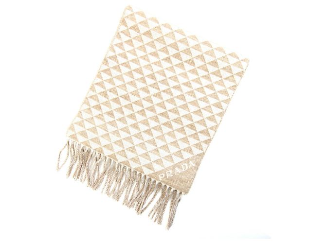 Prada Beige Wool and Cashmere Stole