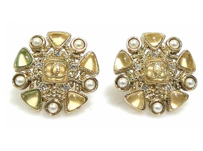 Orecchini Chanel Gold Stud D'oro 