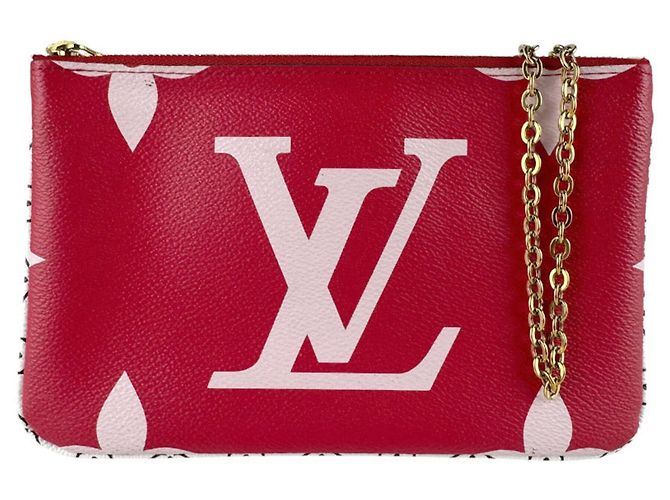 Louis Vuitton Monogram Giant Pochette Shoulder Bag Pink Red