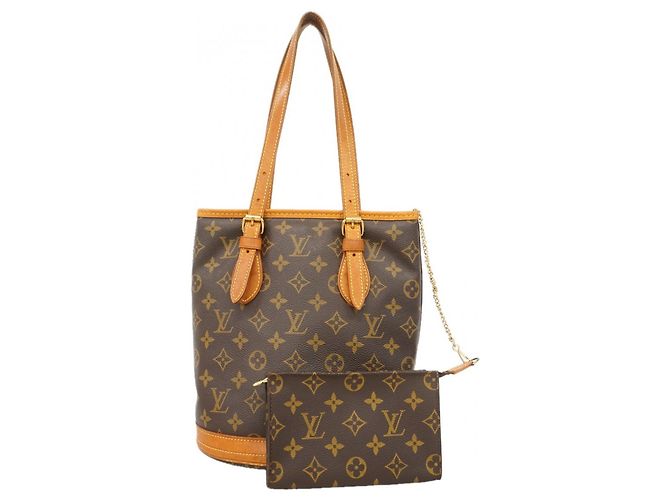 Sac cabas Louis Vuitton Monogram Bucket PM Marron