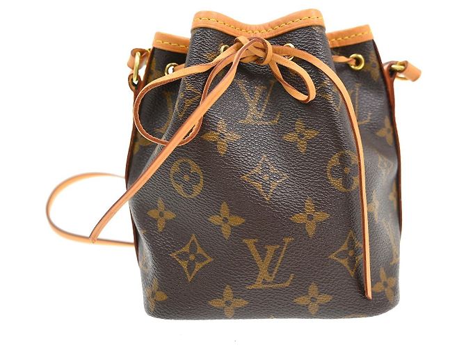 Louis Vuitton Noe Handbag Monogram Canvas Nano Brown