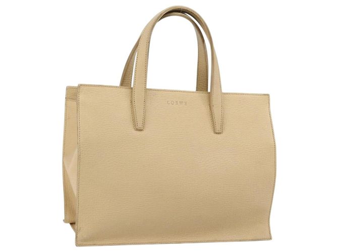 Bolsa de mão LOEWE em couro Marfim Prata Auth ep14525 Cru