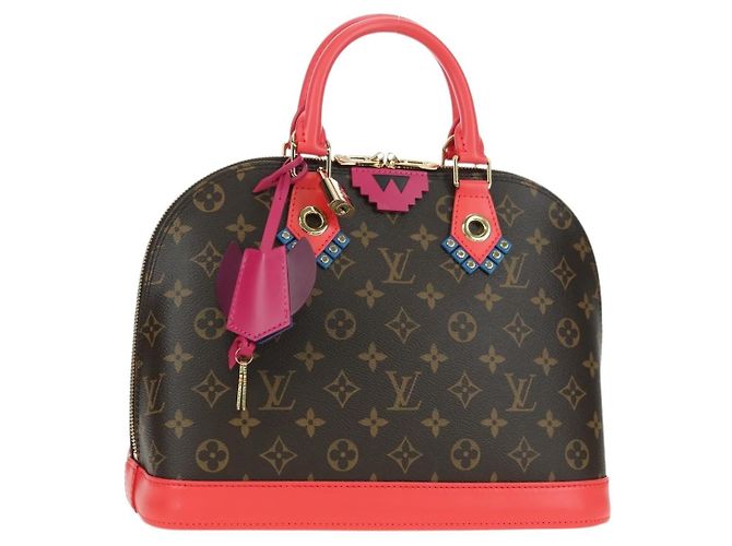 LOUIS VUITTON Bolsa Monogram Totem Alma PM Flamingo LV Auth 179177SAM