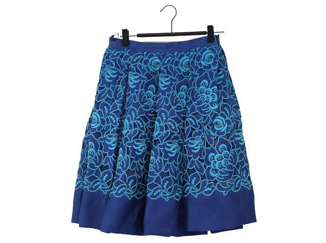 Falda PRADA de seda azul Auth 179162A
