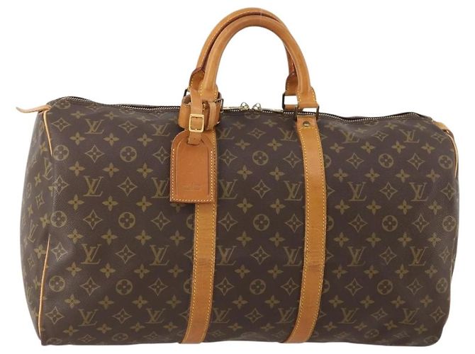 LOUIS VUITTON Monogram Keepall 50 Boston Bag M41426 LV Auth 178155 Monograma